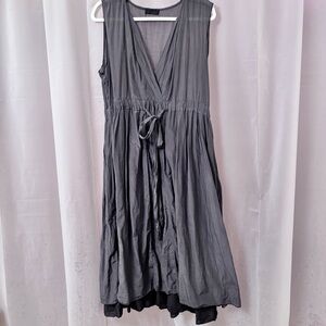 CP SHADES JULIA DRESS COTTON-SILK STEEL COLOR
